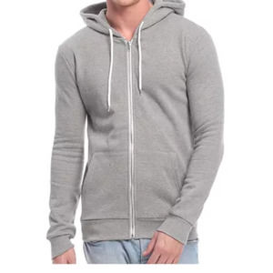 Forever 21 Zip Up Hoodie Grey Mens Size S Long Sleeve Drawstring Kangaroo Pocket